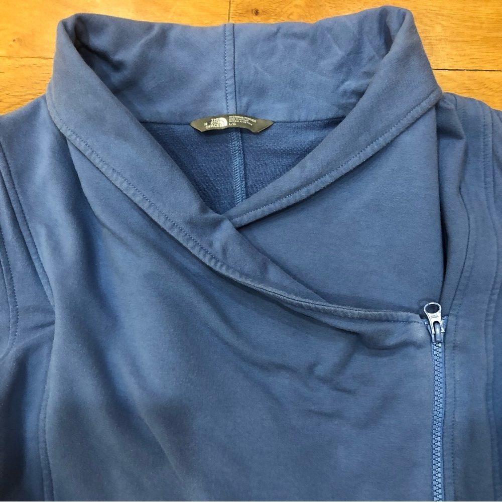 The North Face Women's Asymmetrical Long Sleeve Zip Front Blue Jacket Size L - Picture 3 of 7